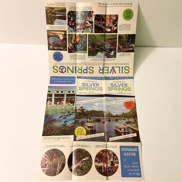 Vintage 1965 Florida Silver Springs Brochure Pamphlet Souvenir with Map - Picture 9 of 13